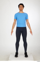  Jorge ballet leggings black sneakers blue t shirt dressed sports standing whole body 0001.jpg